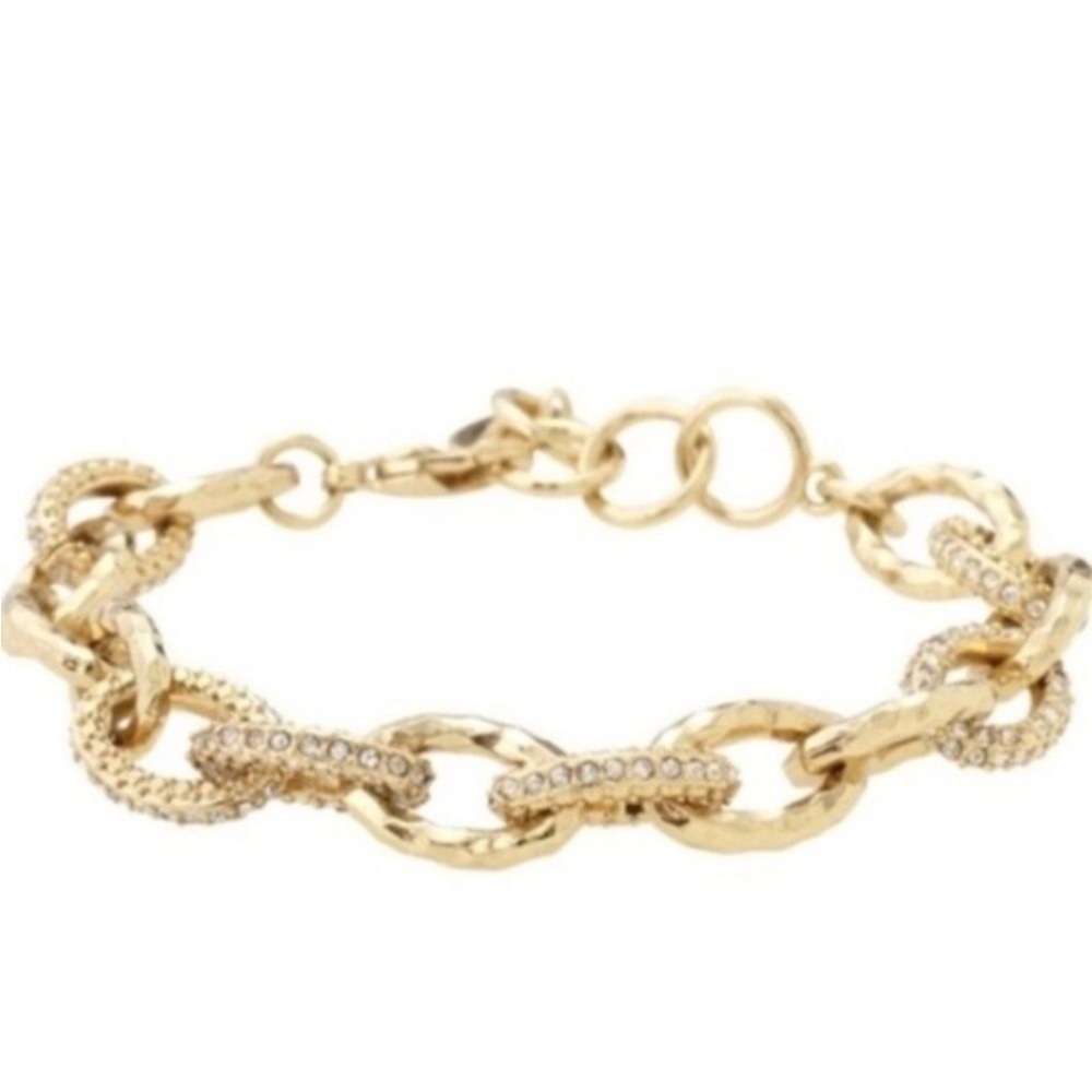 Stella & Dot Chain Bracelet Gold tone & Crystals